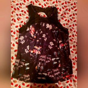 Floral work out tank top
